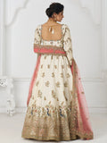 Mesmerizing Off-White Zari Embroidered Silk Lehenga Choli With Dupatta - Zeel Clothing