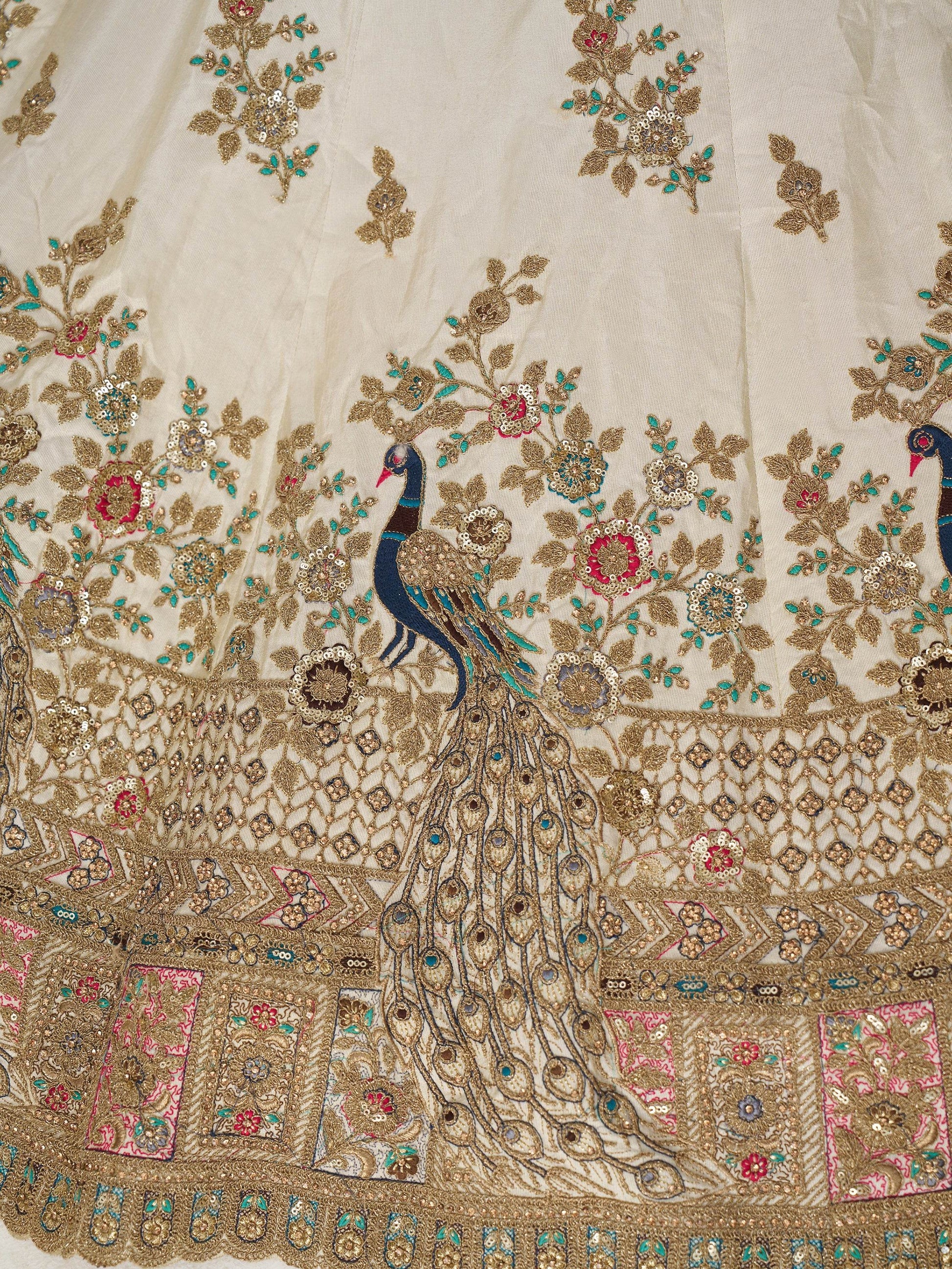 Mesmerizing Off-White Zari Embroidered Silk Lehenga Choli With Dupatta - Zeel Clothing