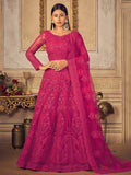 Mesmerizing Pink Embroidered Net Bridesmaid Lehenga Choli - Zeel Clothing