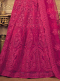 Mesmerizing Pink Embroidered Net Bridesmaid Lehenga Choli - Zeel Clothing