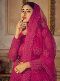 Mesmerizing Pink Embroidered Net Bridesmaid Lehenga Choli - Zeel Clothing