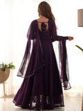 Mesmerizing Purple Georgette Event Wear Gown With Dupatta - Zeel Clothing