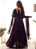 Mesmerizing Purple Georgette Event Wear Gown With Dupatta