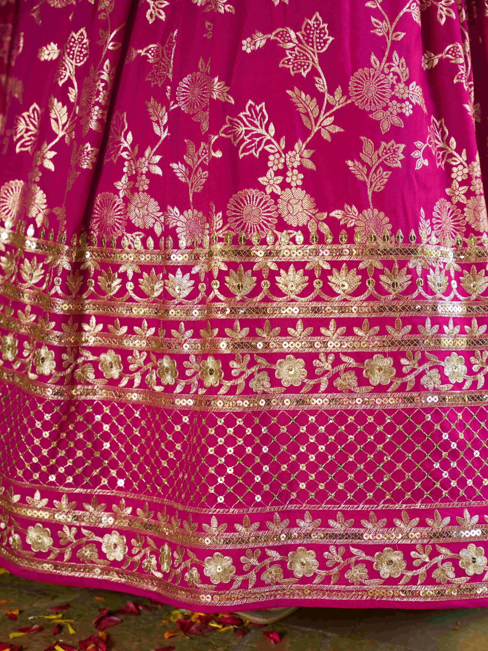 Mesmerizing Rani Zari Embroidery Silk Lehenga Choli With Dupatta - Zeel Clothing