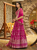 Mesmerizing Rani Zari Embroidery Silk Lehenga Choli With Dupatta - Zeel Clothing