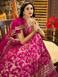 Mesmerizing Rani Zari Embroidery Silk Lehenga Choli With Dupatta - Zeel Clothing