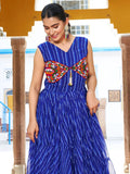 Mesmerizing Royal Blue Leheriya Printed Georgette Navratri Special Gown - Zeel Clothing