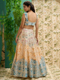 Stunning Off-White Printed Art Silk Wedding Lehenga Choli With Dupatta