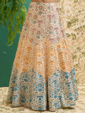 Stunning Off-White Printed Art Silk Wedding Lehenga Choli With Dupatta