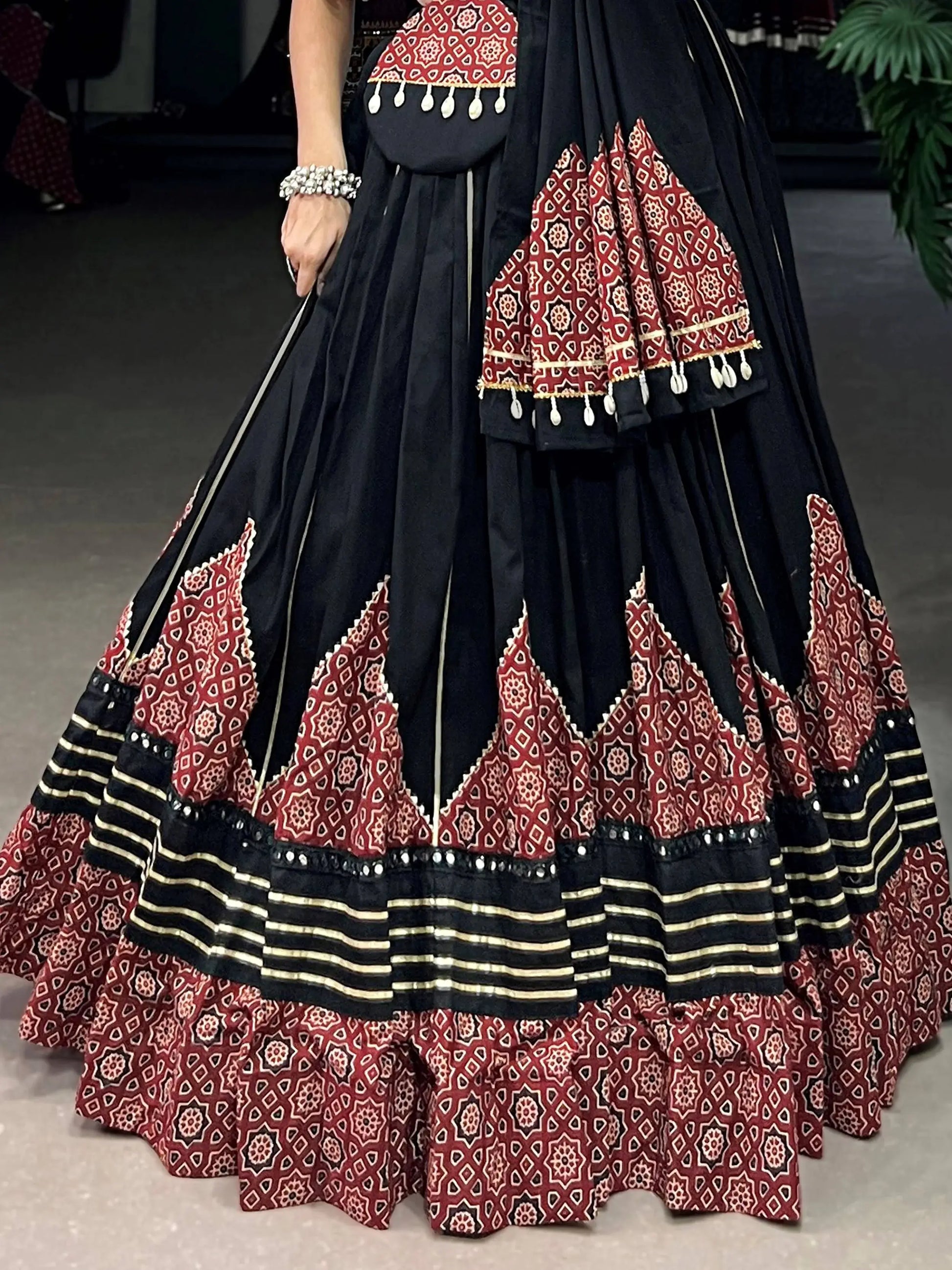 Notable Black Printed Rayon Navratri Wear Lehenga Choli With Dupatta - Zeel Clothing