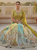 Notable Green Thread Embroidered Silk Bridesmaid Lehenga With Blouse