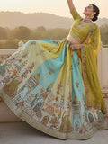 Notable Green Thread Embroidered Silk Bridesmaid Lehenga With Blouse