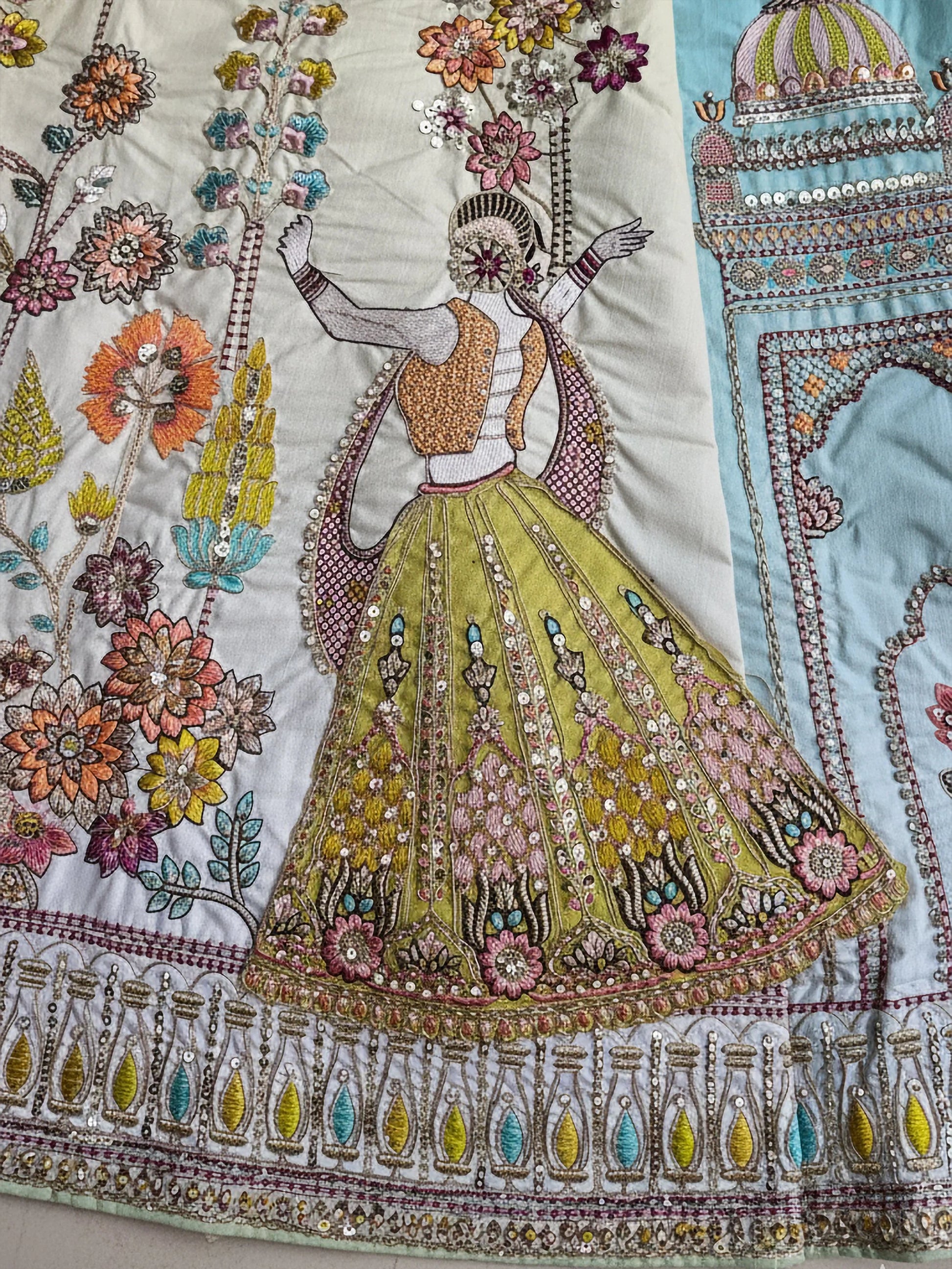Notable Green Thread Embroidered Silk Bridesmaid Lehenga With Blouse