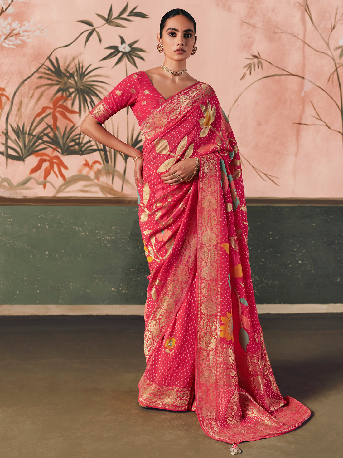 Notable Red Weaving Work Silk Traditional Saree With Blouse