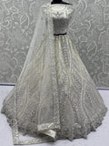 Notable White Embroidered Net Function Wear Lehenga Choli With Dupatta
