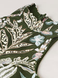 Marvelous Olive Green Sequins Net Mehendi Wear Lehenga Choli