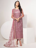 Opulent Dusty Pink Sequins Work Net Sangeet Wear Salwar Suit With Dupatta - Zeel Clothing