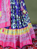 Opulent Navy Blue Digital Printed Silk Festive Wear Lehenga Choli - Zeel Clothing