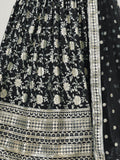 Outlandish Black Zari Work Jacquard Reception Wear Lehenga Choli - Zeel Clothing
