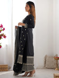 Outstanding Black Sequins Chinon Event Wear Palazzo Suit With Dupatta - Zeel Clothing
