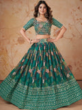 Outstanding Green Digital printed Georgette Mehendi Wear Lehenga Choli - Zeel Clothing