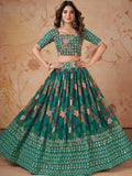 Outstanding Green Digital printed Georgette Mehendi Wear Lehenga Choli - Zeel Clothing
