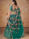 Outstanding Green Digital printed Georgette Mehendi Wear Lehenga Choli - Zeel Clothing