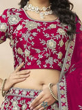 Outstanding Hot Pink Dori Embroidery Silk Engagement Wear Lehenga Choli - Zeel Clothing