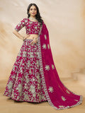 Outstanding Hot Pink Dori Embroidery Silk Engagement Wear Lehenga Choli - Zeel Clothing