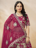 Outstanding Hot Pink Dori Embroidery Silk Engagement Wear Lehenga Choli - Zeel Clothing