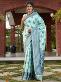 Outstanding Light Blue Weaving Banarasi Silk Festival Wear Saree - Zeel Clothing