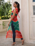 Outstanding Multi-Color Bandhej Print Georgette Traditional Long Kurti - Zeel Clothing