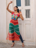 Outstanding Multi-Color Bandhej Print Georgette Traditional Long Kurti - Zeel Clothing