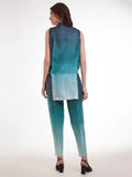 Outstanding Ombre Blue Printed Satin Party Wear Co-Ord Set - Zeel Clothing