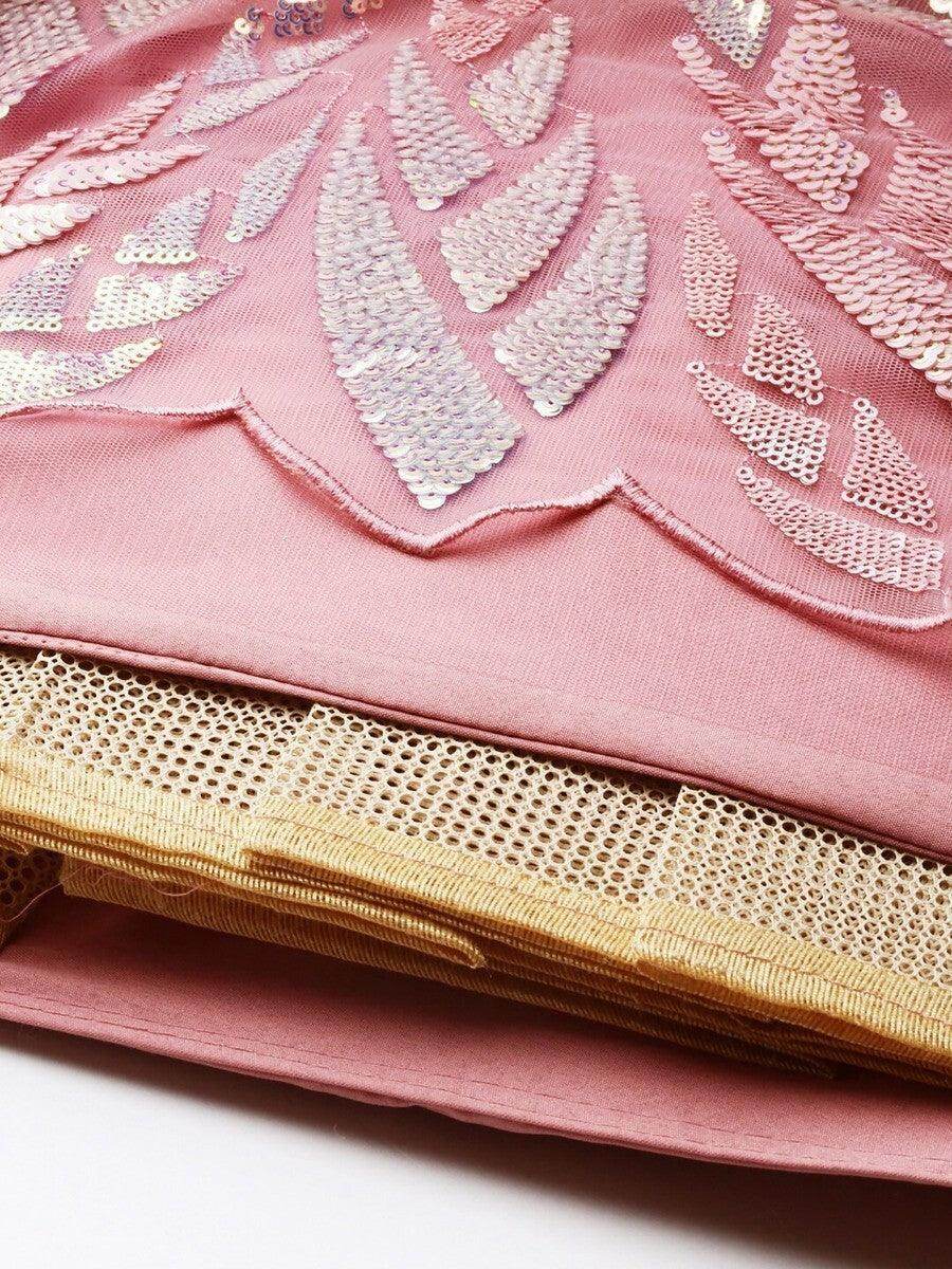 Outstanding Pink Sequins Net Reception Wear Lehenga Choli - Zeel Clothing