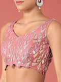 Outstanding Pink Sequins Net Reception Wear Lehenga Choli - Zeel Clothing