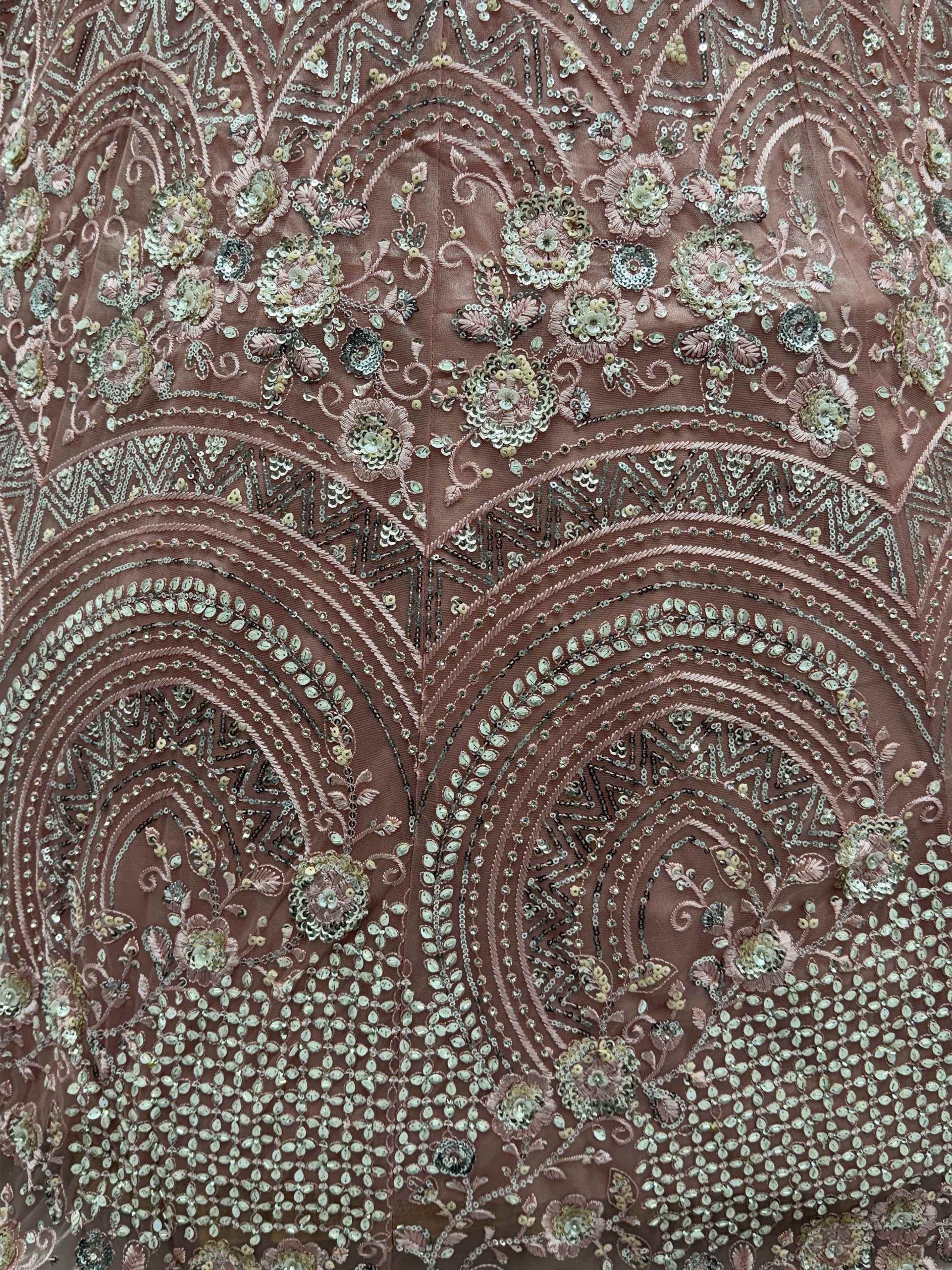 Outstanding Pink Sequins Work Net Reception Wear Lehenga With Dupatta