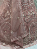 Outstanding Pink Sequins Work Net Reception Wear Lehenga With Dupatta