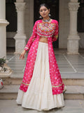Outstanding Rani Pink Gota Patti Cotton Navratri Wear Lehenga With Kurti - Zeel Clothing