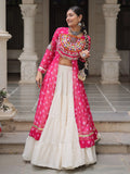 Outstanding Rani Pink Gota Patti Cotton Navratri Wear Lehenga With Kurti - Zeel Clothing