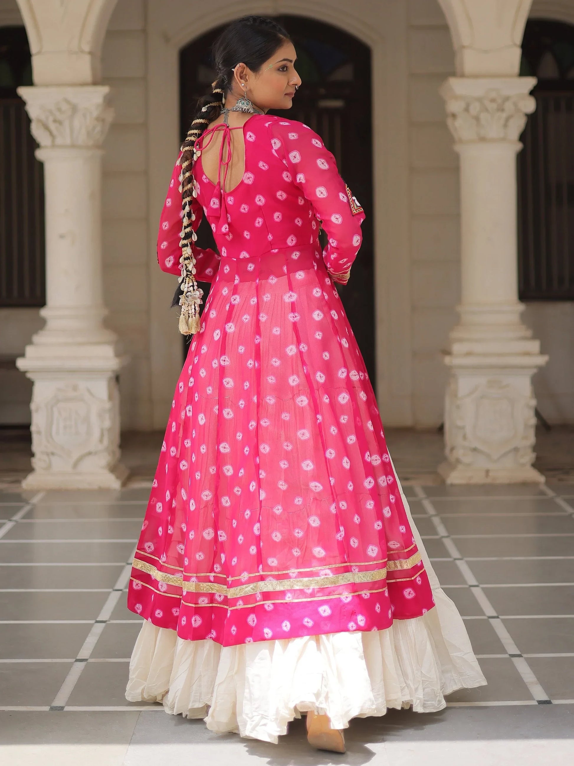 Outstanding Rani Pink Gota Patti Cotton Navratri Wear Lehenga With Kurti - Zeel Clothing