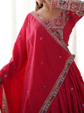 Outstanding Red Sequins Silk Wedding Wear Lehenga Choli With Dupatta - Zeel Clothing