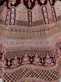 Outstanding Wine Embroidered Velvet Bridal Lehenga Choli - Zeel Clothing