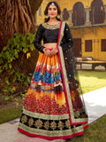 Phenomenal Black Digital Printed Art Silk Party Wear Lehenga Choli With Dupatta