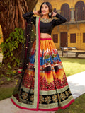 Phenomenal Black Digital Printed Art Silk Party Wear Lehenga Choli With Dupatta