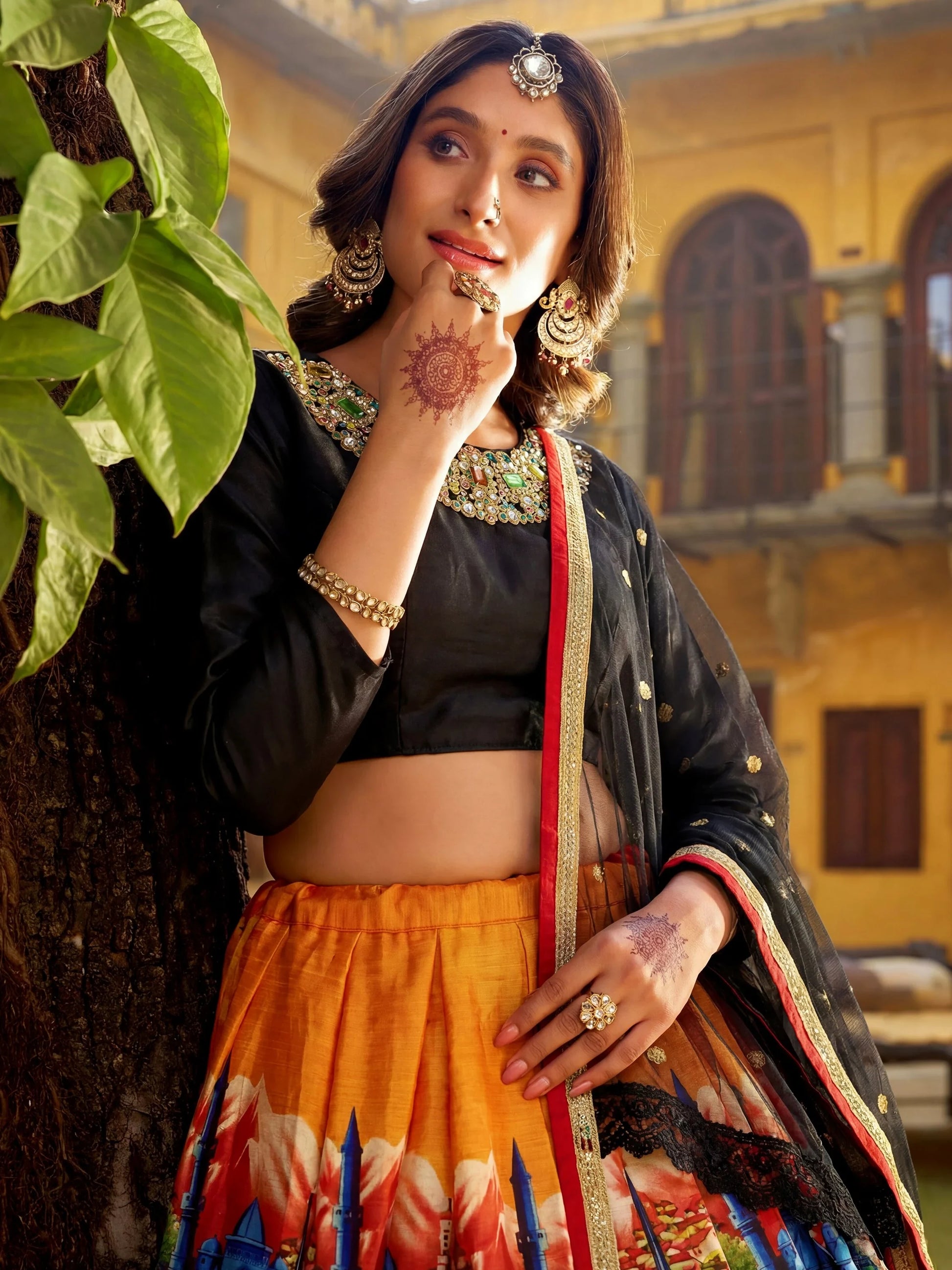 Phenomenal Black Digital Printed Art Silk Party Wear Lehenga Choli With Dupatta