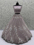 Phenomenal Mauve Bead Work Net Bridesmaid Lehenga Choli With Dupatta - Zeel Clothing