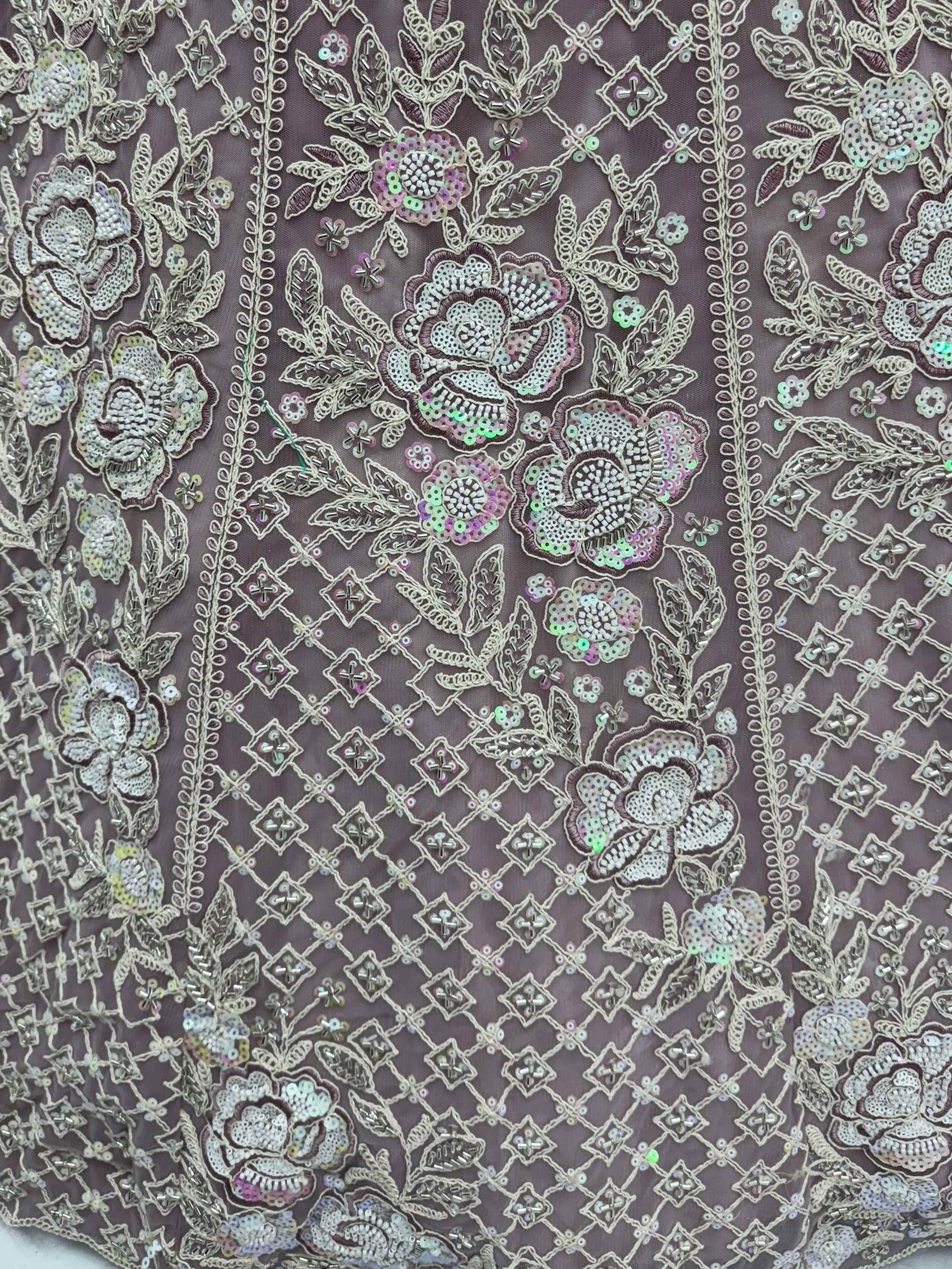 Phenomenal Mauve Bead Work Net Bridesmaid Lehenga Choli With Dupatta - Zeel Clothing