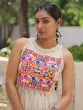 Phenomenal Off-White Multi Thread Work Cotton Navratri Special Gown - Zeel Clothing