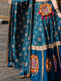 Phenomenal Teal Blue Gamthi Patch Work Rayon Navratri Special Lehenga Choli - Zeel Clothing
